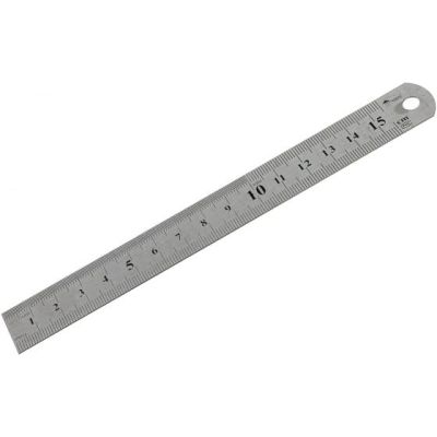 Линейка двусторонняя мет. 150мм Hobbi 15-6-015