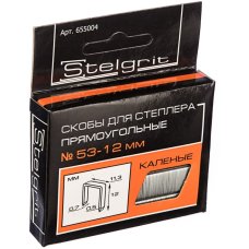 Cкобы для мебельного степлера каленые 12x0,7 мм 1000 шт./уп. "Stelgrit" 655004 (10)
