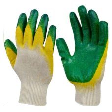 Перчатки трикотажные с 2-м латексным обливом зеленые