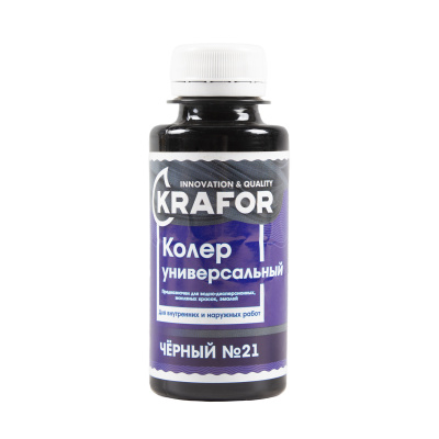 Колер универсальный №21 черный 100мл (6/108) "Krafor"