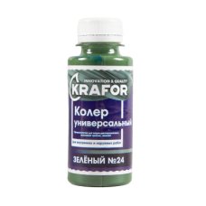 Колер универсальный №24 зеленый 100мл (6/108) "Krafor"