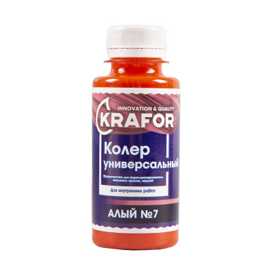 Колер универсальный №7 алый 100мл (6/108) "Krafor"