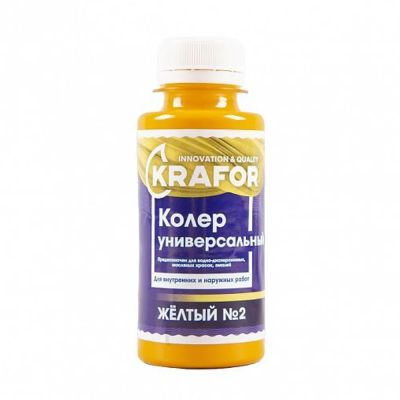 Колер универсальный №2 желтый 100мл (6/108) "Krafor"