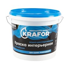 Краска В/Д интер супербелая 6,5кг (1) Krafor (син)